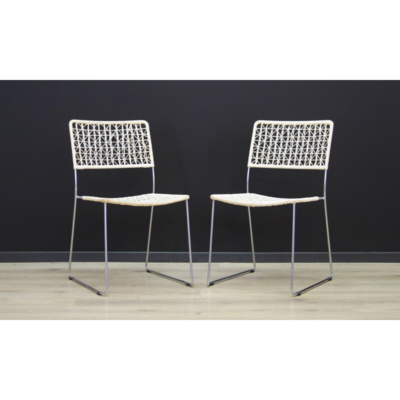 Paire de chaises vintage en aluminium scandinave 1970