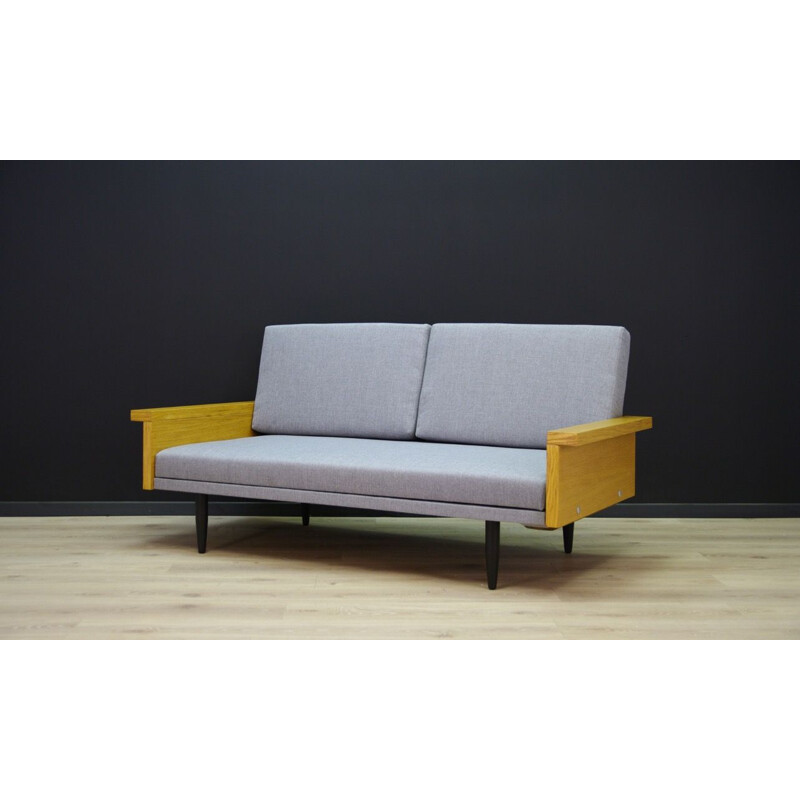 Vintage sofa in grey fabric scandinavian 1960