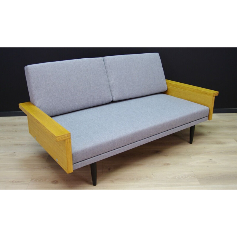 Vintage sofa in grey fabric scandinavian 1960