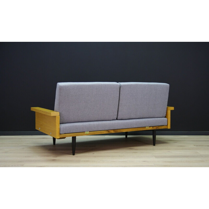 Vintage sofa in grey fabric scandinavian 1960