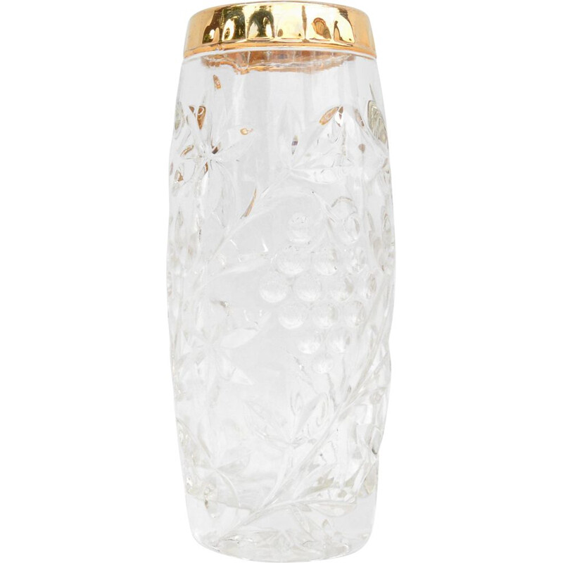 Vase vintage en cristal taillé Angleterre, début du XXe siècle