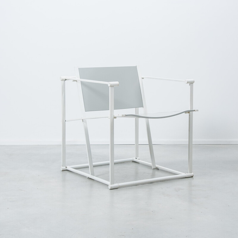 "FM61" white lacquered metal armchair, Radboud VAN BEEKUM - 1982