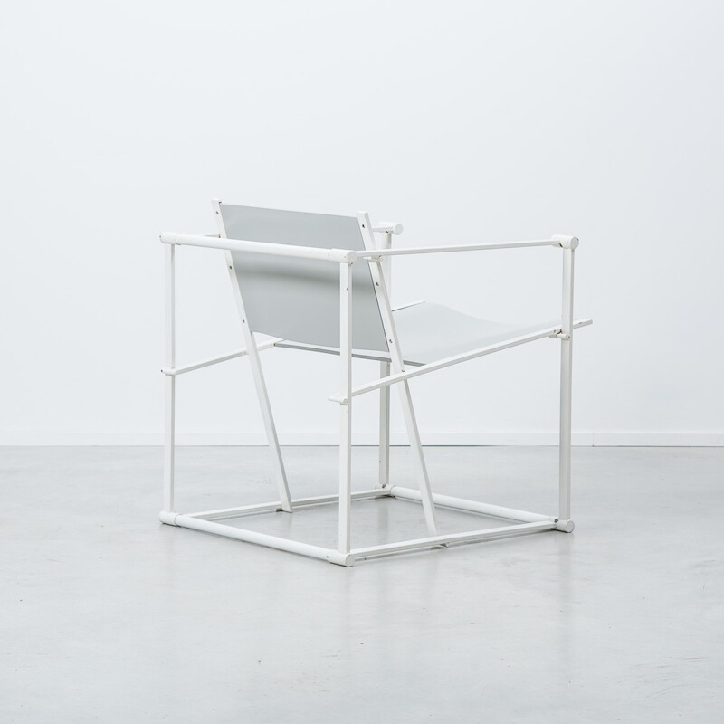 "FM61" white lacquered metal armchair, Radboud VAN BEEKUM - 1982