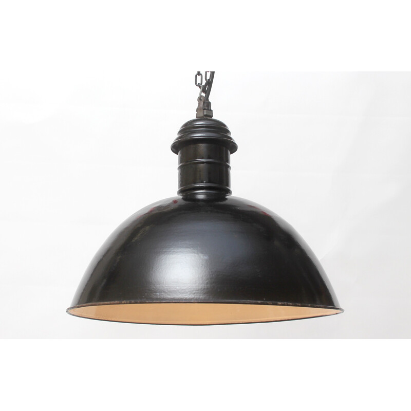 Industrial black hanging lamp - 1930s