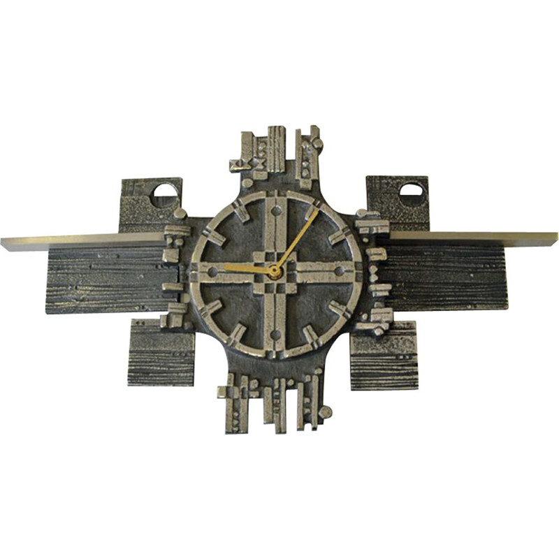 Vintage Steel Wall clock, Olav Joa - Norway 1970