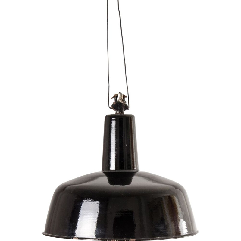 Black vintage pendant lamp, Germany 1950