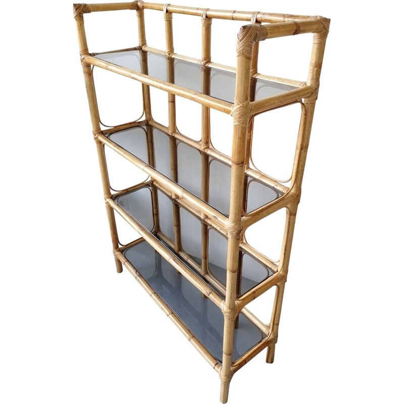 Vintage rattan shelves 1970