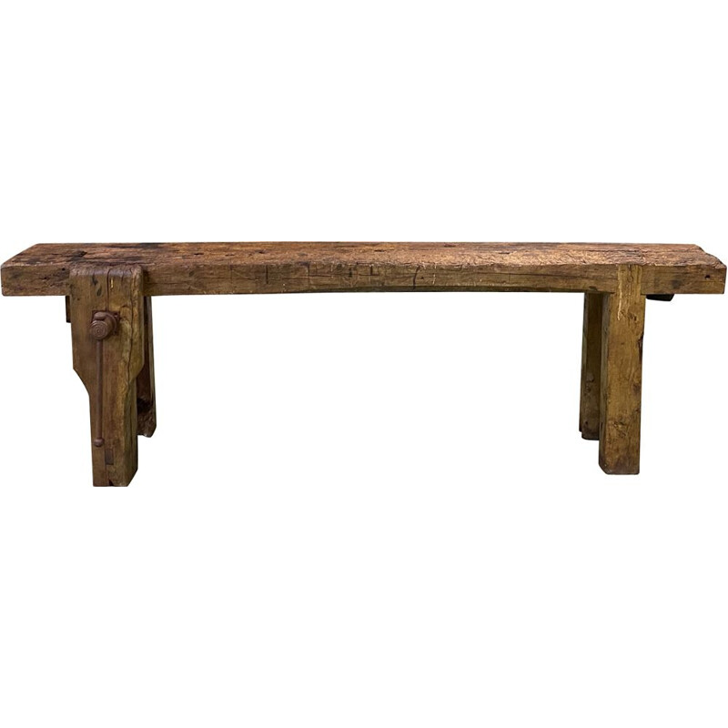 Vintage oak workbench with 1930's patina 