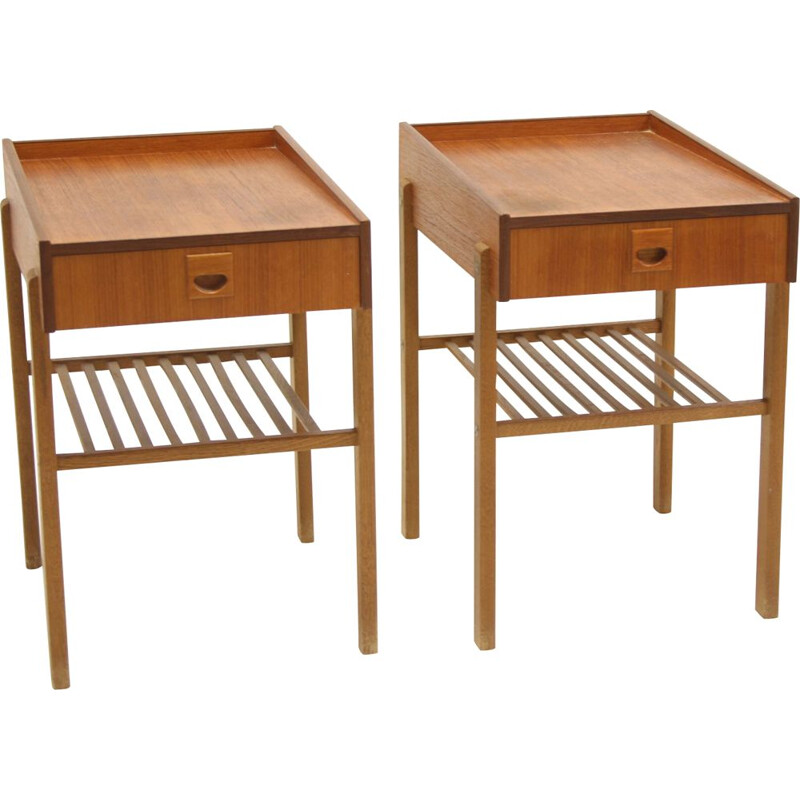 Pair of Vintage bedside tables swedish 1960