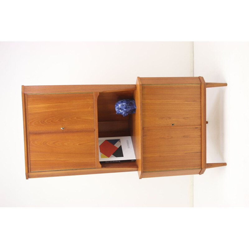 Vintage Teak wooden corner cupboard Danish