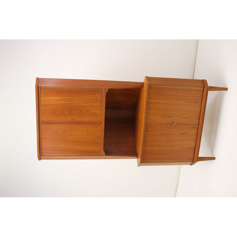 Vintage Teak wooden corner cupboard Danish