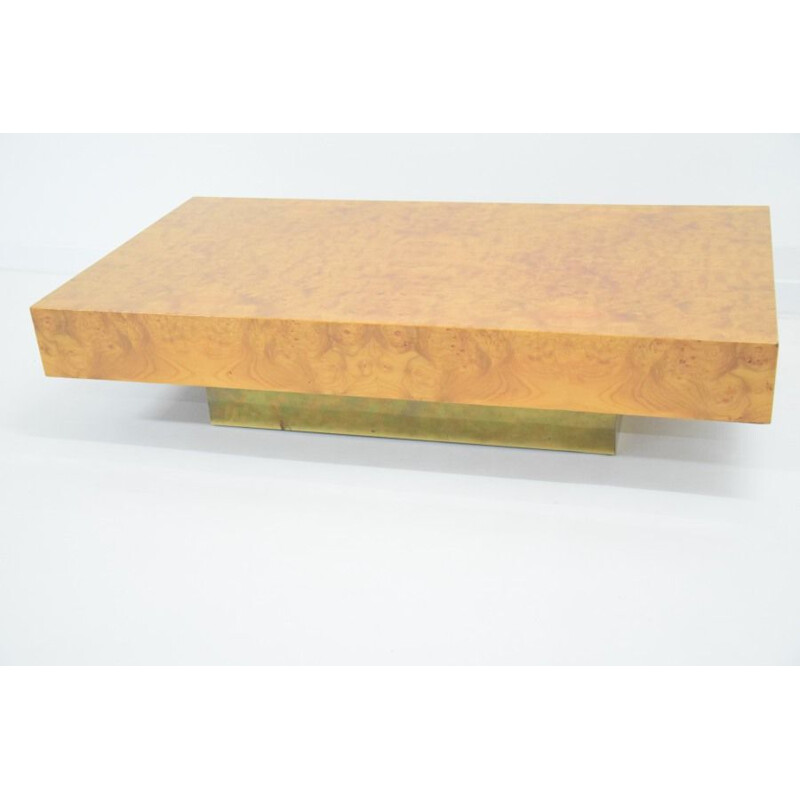 Vintage elm burl coffee table Roche Bobois 1970