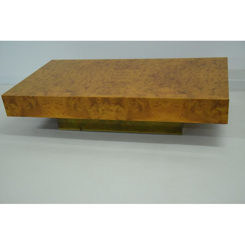 Vintage elm burl coffee table Roche Bobois 1970