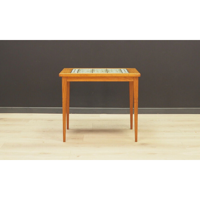 Vintage coffee table in teak and ceramic tiles, Denmark, 1970