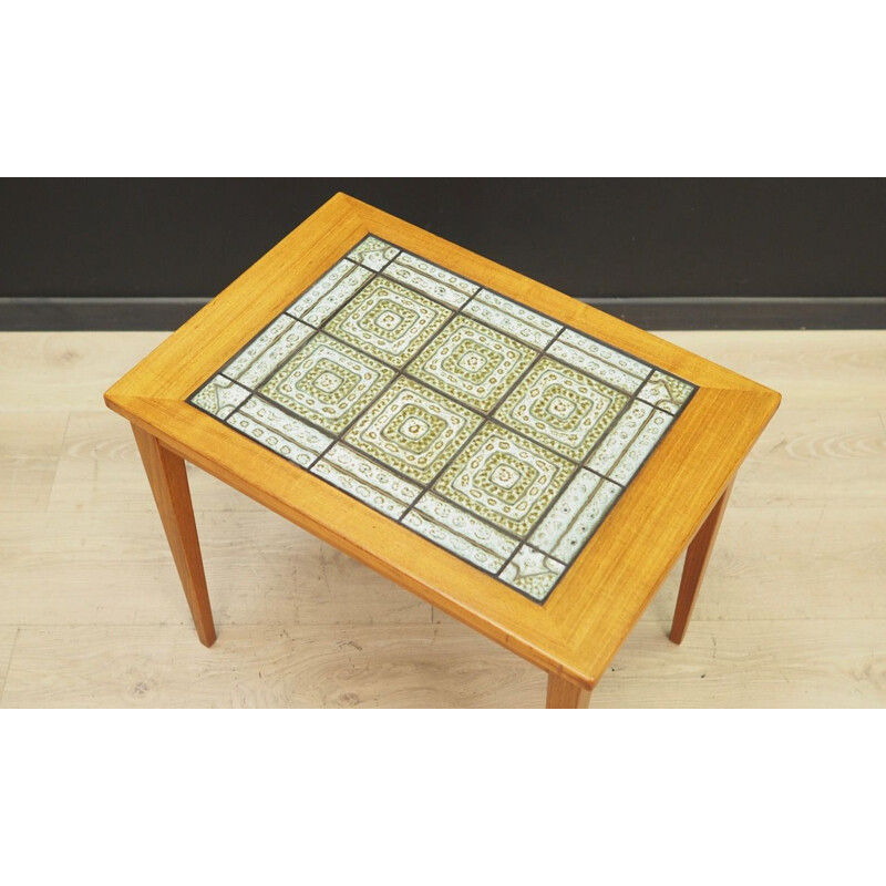 Vintage coffee table in teak and ceramic tiles, Denmark, 1970