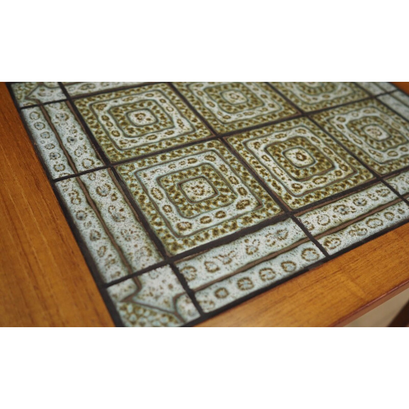 Vintage coffee table in teak and ceramic tiles, Denmark, 1970