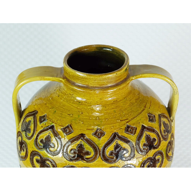 Vase jaune italien vintage Bitossi, Aldo LONDI - 1960