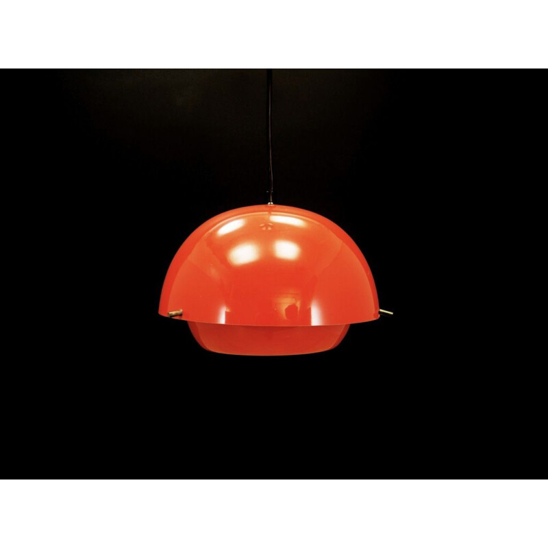 Vintage pendant lamp red plastic Danish 1960