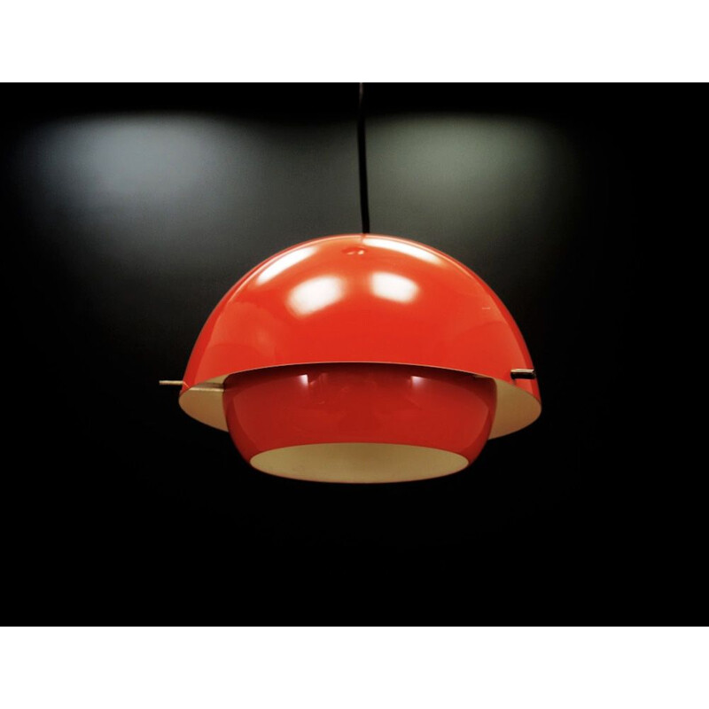 Vintage pendant lamp red plastic Danish 1960