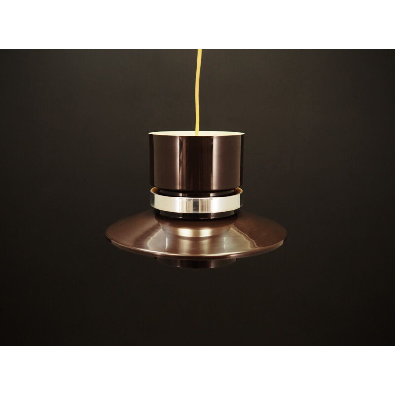 Vintage pendant lamp in brown metal danish 1970