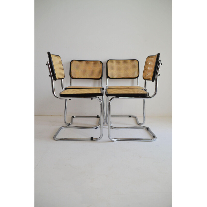 Set of 4 vintage Cesca chairs by Marcel Breuer, Itlaly
