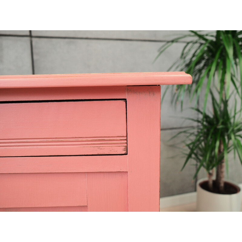 Pink vintage oak cabinet, Danish 1950