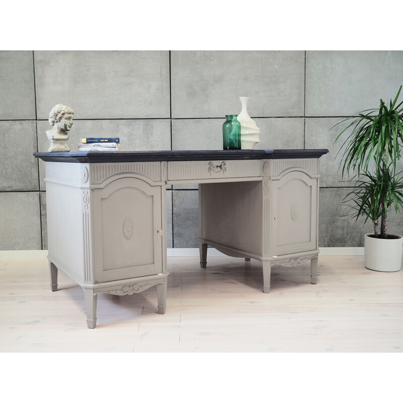 Vintage ash desk, french secession H. Schmidts 1960