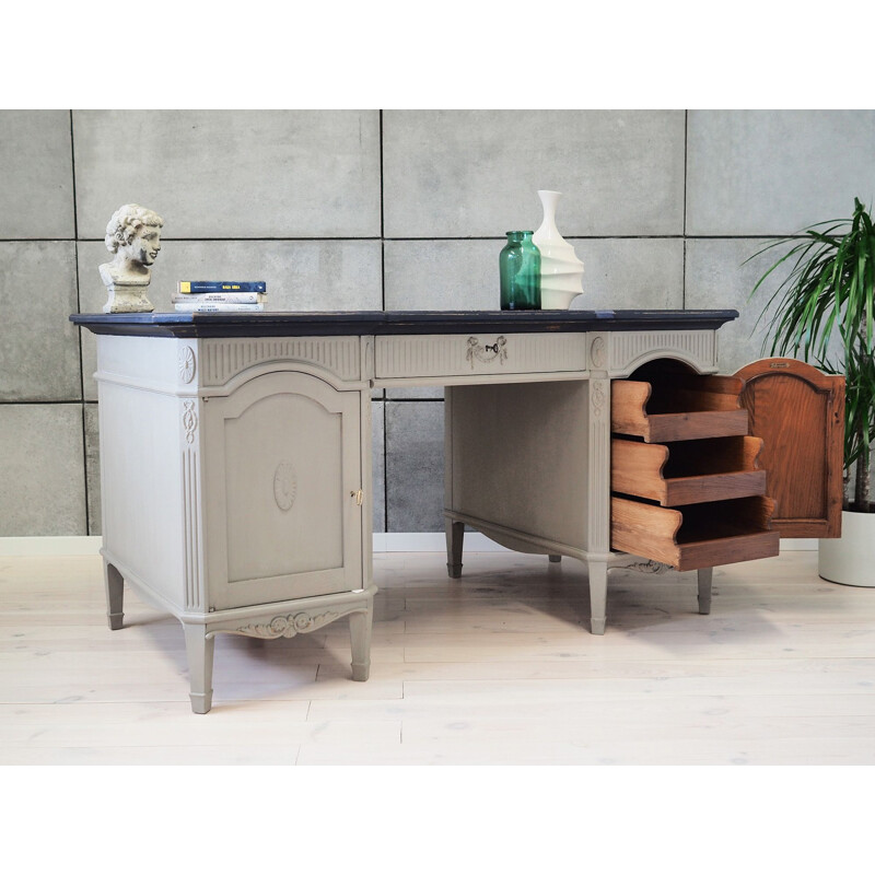 Bureau vintage en frêne, sécession française H. Schmidts 1960