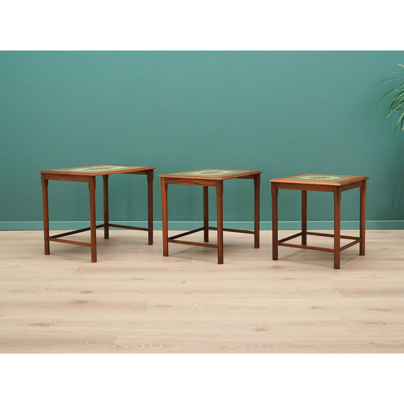 Set of 3 vintage teak nesting tables, Danish 1960s