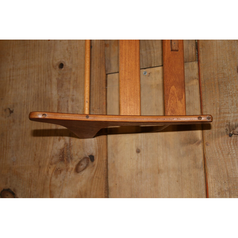 Vintage Teak Wall Coat Rack denmark 1960s