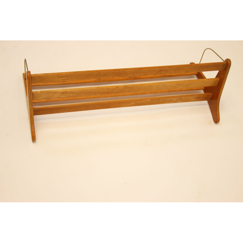 Vintage Teak Wall Coat Rack denmark 1960s