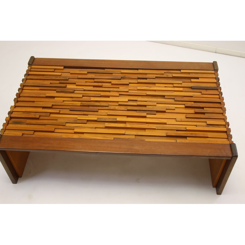 Large Brutalist coffee table by  Percival Lafer Brazilian 1960s