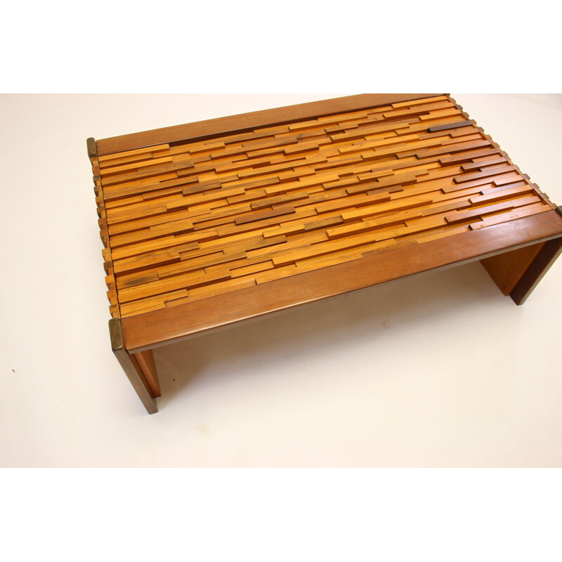 Large Brutalist coffee table by  Percival Lafer Brazilian 1960s