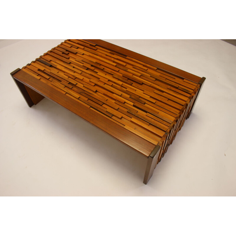 Large Brutalist coffee table by  Percival Lafer Brazilian 1960s