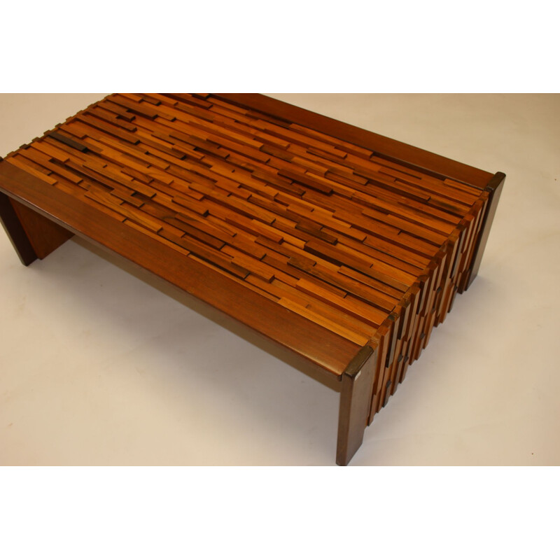 Large Brutalist coffee table by  Percival Lafer Brazilian 1960s
