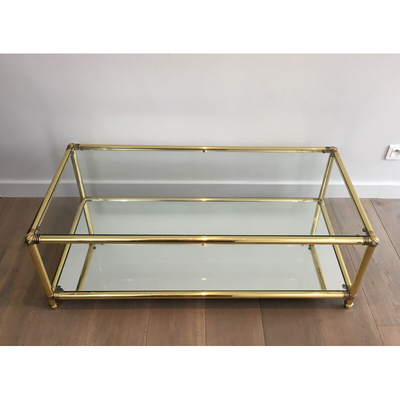 Vintage brass coffee table, 1970