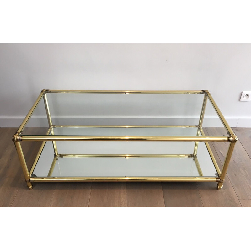 Vintage brass coffee table, 1970