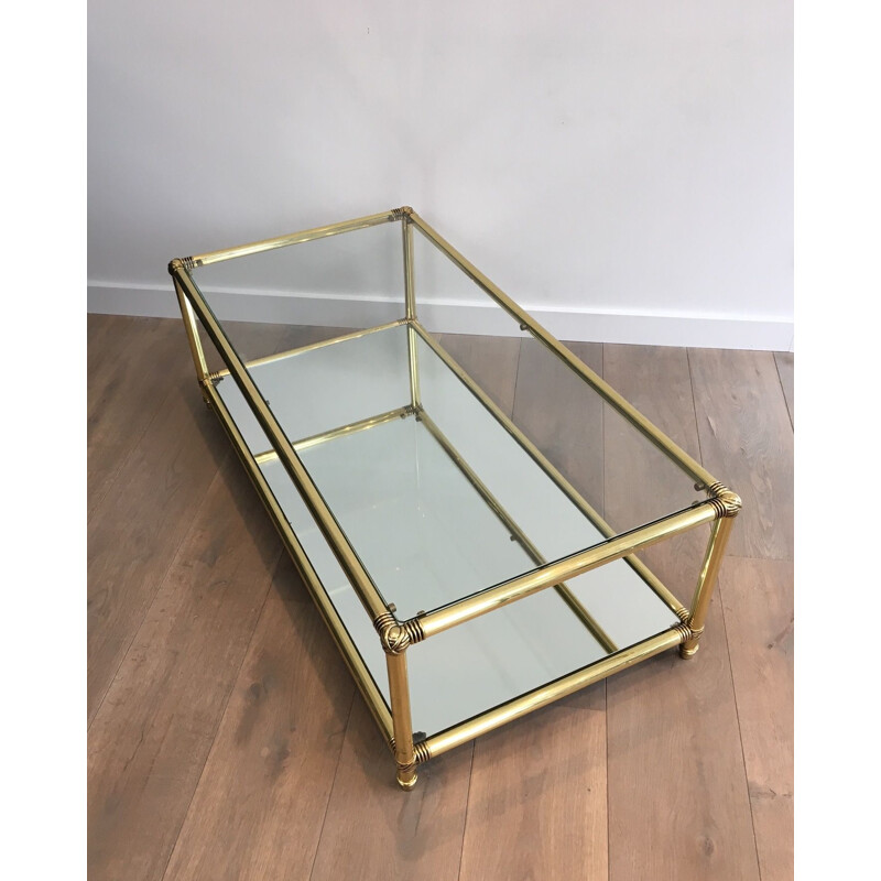 Vintage brass coffee table, 1970