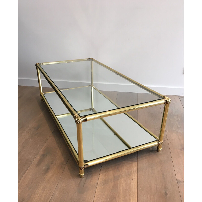 Vintage brass coffee table, 1970