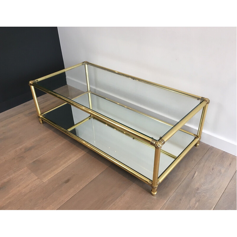 Vintage brass coffee table, 1970