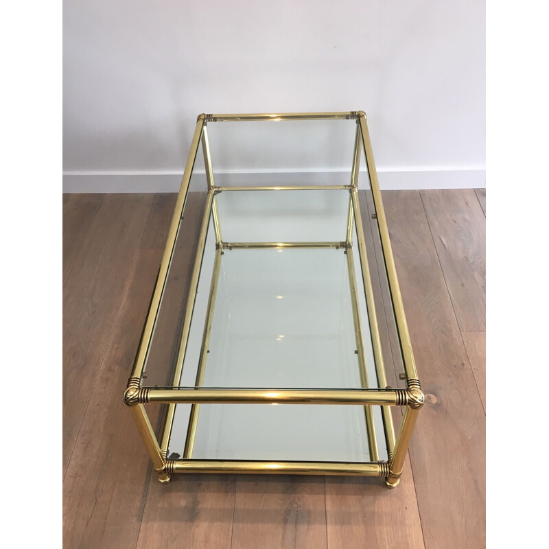 Vintage brass coffee table, 1970