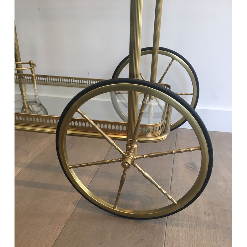 Vintage  Rolling Table Neoclassical style Brass 1940s