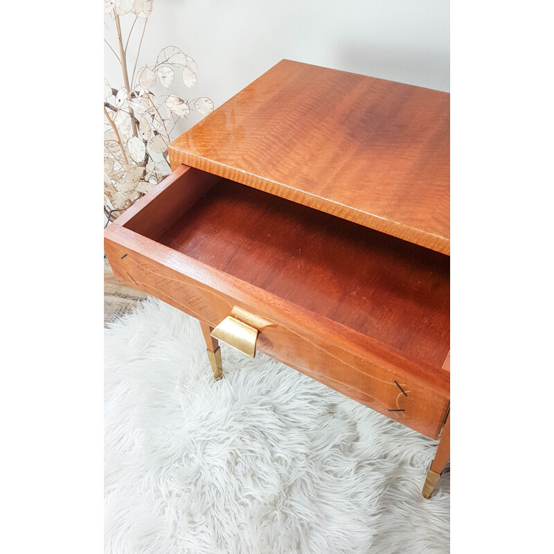 Pair of vintage  veneer bedside tables Scandinavian 1950's