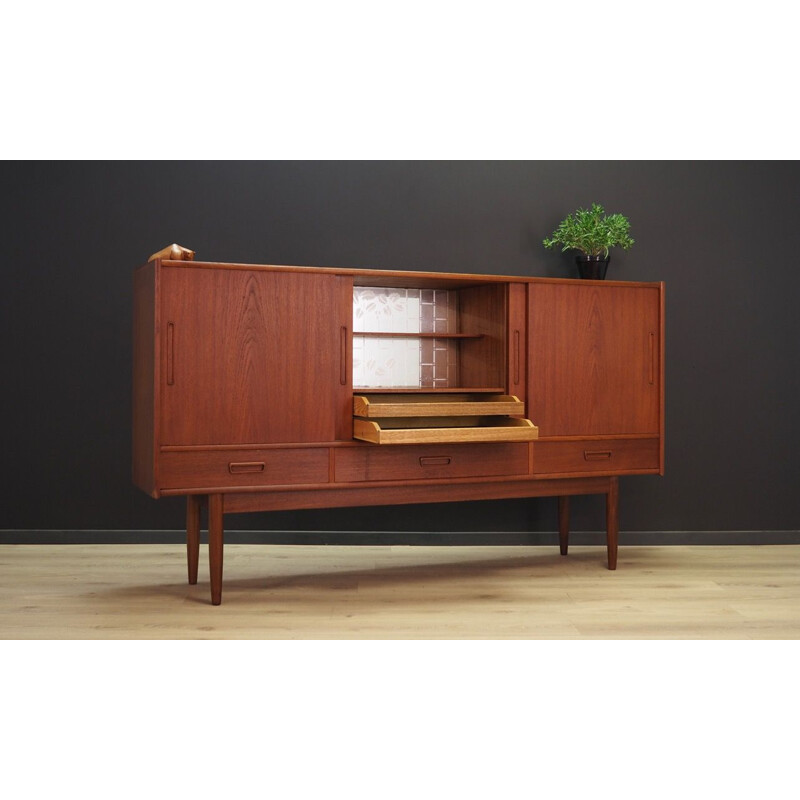 Vintage highboard teak Scandinavian 1970s