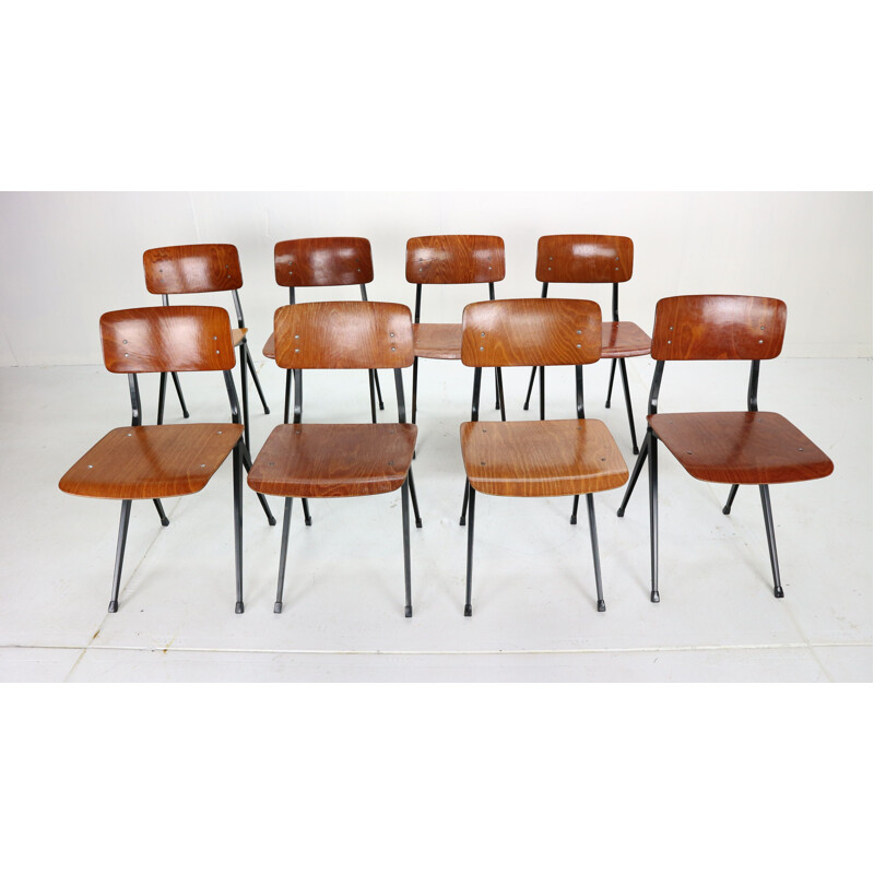 Lot de 8 chaises industrielles vintage S201, Ynske Kooistra pour Marko Holland 1950