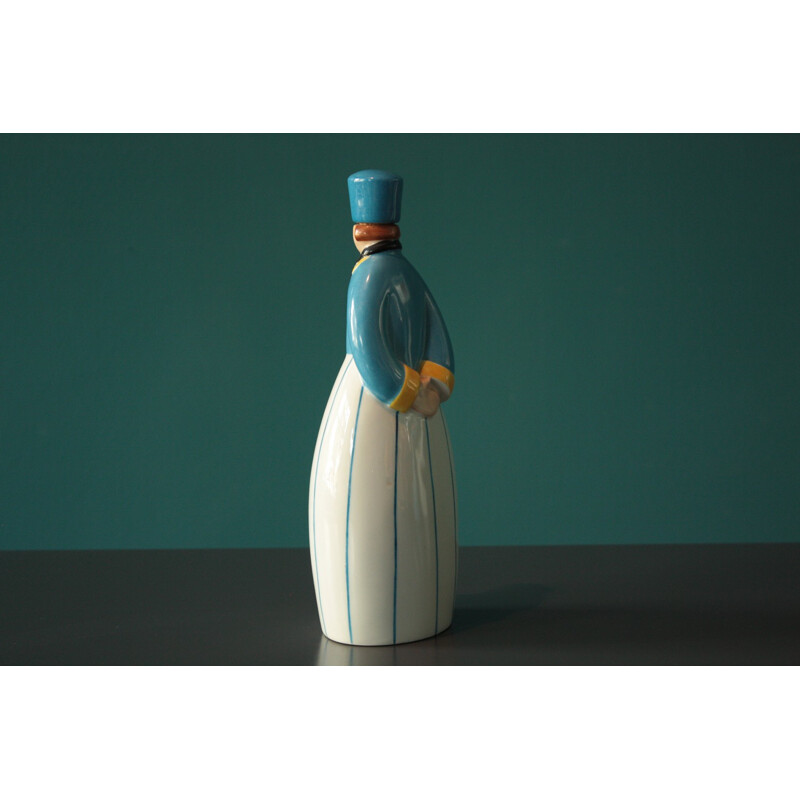 "Curacao" liqueur flask in porcelain - 1930s