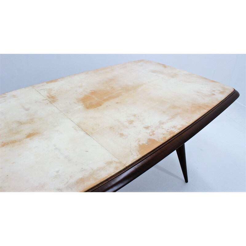 Vintage parchment dining table Italian 1950s