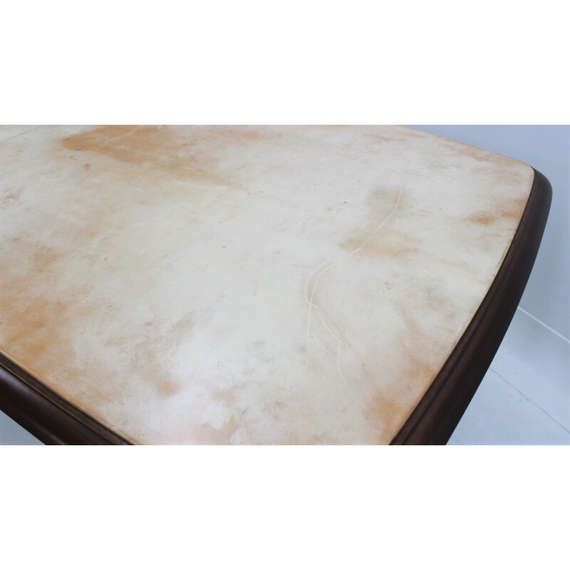 Vintage parchment dining table Italian 1950s