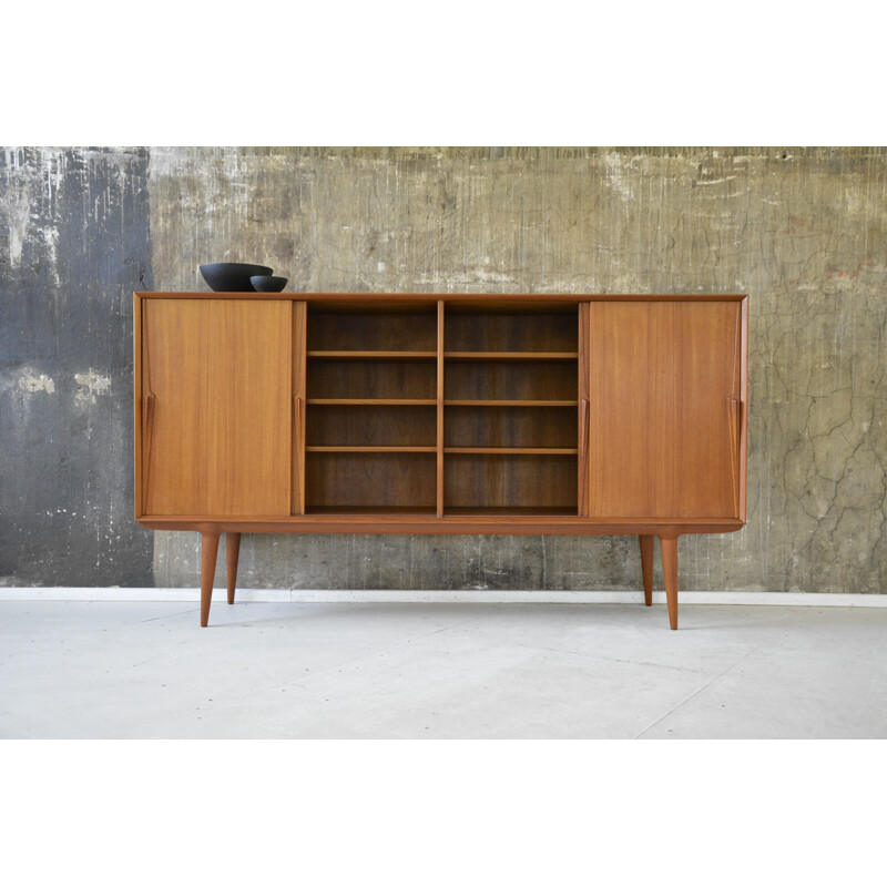 Axel Christensen teak highboard, Gunni OMANN - 1960s