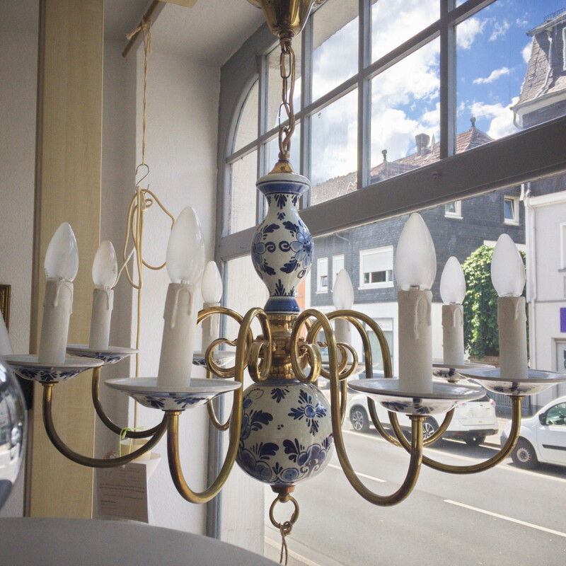 Vintage Chandellier with Ceramic, Germany, 1960s